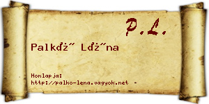 Palkó Léna névjegykártya
