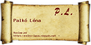Palkó Léna névjegykártya